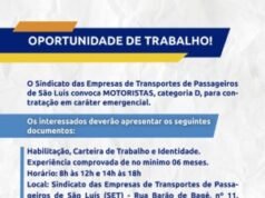 SET anuncia contratação emergencial de motoristas