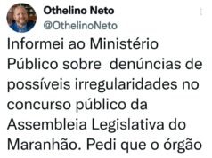 Othelino pede que MP proceda investigação sobre possíveis irregularidades no concurso da Assembleia