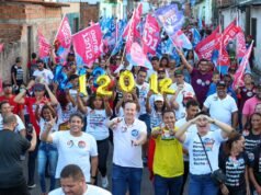 Osmar Filho faz caminhada com Márcio Honaiser e Raimundo Penha
