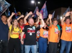 Grande caminhada em Santa Helena reitera apoio a Othelino e Ana Paula