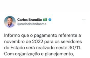 Brandão recorre as redes sociais para desfazer fake news