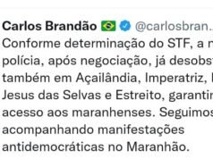 Brandão diz que polícia desobstruiu BRs interditadas por bolsonaristas