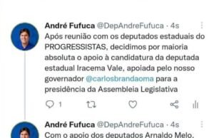 Fufuca anuncia apoio de três deputados do PP para Iracema Vale