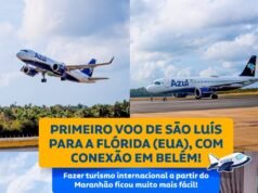 1º voo São Luís/Flórida partiu do Cunha Machado nesta sexta