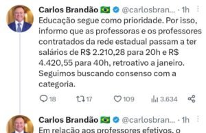 Professores contratados do MA recebem reajuste salarial; efetivos e Governo se reunirão novamente para discutir fim de greve