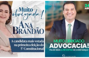 Ana Brandão e Gustavo Sauáia agradecem votações