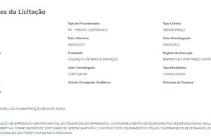 Prefeitura de Mata Roma pretende gastar mais de R$ 1 milhão com locação de impressoras