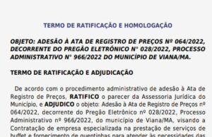 Prefeitura de Viana contrata empresa por quase R$ 700 mil para realização de serviços de buffet