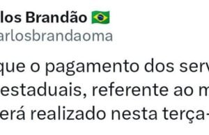 Brandão divulga data de pagamento dos servidores