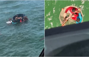 Cinco pessoas são resgatadas após naufrágio em Ribamar