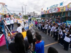 Mais de 700 crianças participam do primeiro dia do Brincando na Cidade no Parque de Diversões em Ribamar