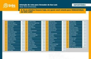 13, dos 31 vereadores de São Luís, são citados em pesquisa de intenção de voto
