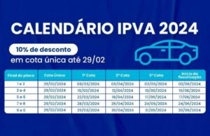 Governo anuncia redução de 5% no IPVA 2024 e desconto exclusivo para pagamento à vista
