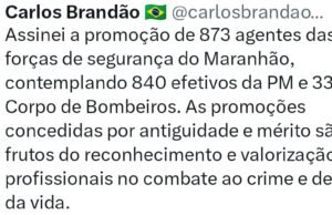 Brandão anuncia promoções para Policiais Militares e homens do CB