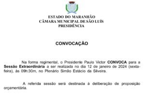 Câmara de São Luís vai votar LOA 2024 na sexta-feira
