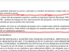 Pesquisa da Dinâmica Consultoria é impugnada por irregularidades