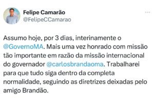 “Trabalharei para que tudo siga dentro da completa normalidade”, diz Camarão