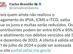 Brandão anuncia redução de multas e juros em débitos de ICMS, IPVA e ITCD até 31 de julho