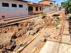 Cratera toma conta de rua no Maiobão e oferece grande perigo aos moradores