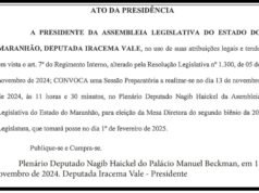 Iracema convoca eleição da nova Mesa Diretora da Alema para quarta-feira (13)