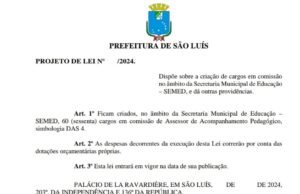 Após aumentar salários de vice e secretários, Braide quer criar novos cargos comissionados na SEMED