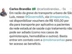 Braide ainda calcula e Brandão anuncia voucher em Apps para tratamento de saúde