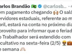 Brandão antecipa salário de servidores e anuncia ponto facultativo no dia 2
