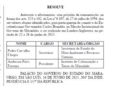 Brandão oficializa afastamento para missão na Inglaterra; Camarão assumirá Governo