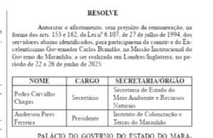 Brandão oficializa afastamento para missão na Inglaterra; Camarão assumirá Governo