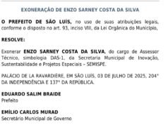 Braide exonera filho de Edilázio da Prefeitura de São Luís
