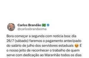 Pagamento dos servidores do Estado é antecipado