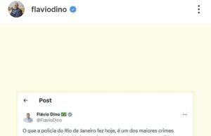 Dino desmente postagem criticando operação realizada pela Polícia do Rio de Janeiro