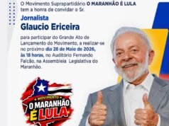 Movimento suprapartidário de apoio a Lula será lançado em São Luís nesta quinta