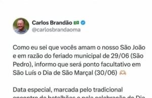 Brandão decreta ponto facultativo e estabelece feriado prolongado